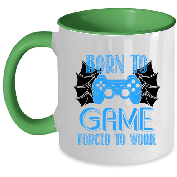 Awesome Gamer Coffee Mug, Born To Game Forced To Work Accent Mug