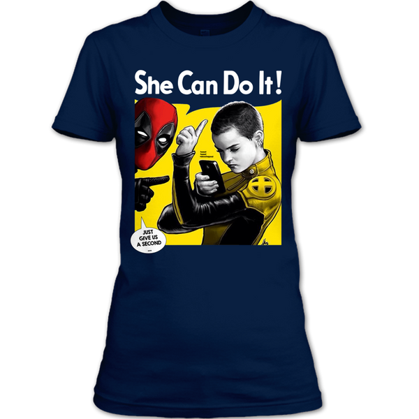 A black t-shirt with the shopify logo