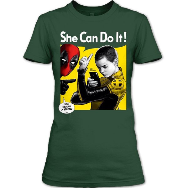 A black t-shirt with the shopify logo