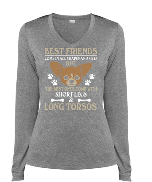 Best Friends Come In All Shapes And Sizes T Shirt, My Dog T Shirt (Ladies LS Heather V-Neck)