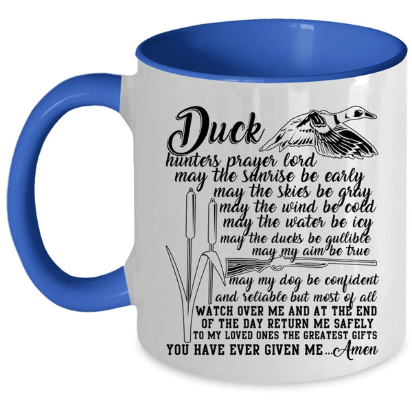 Funny Duck Hunting Coffee Mug, Duck Hunter Prayer Accent Mug