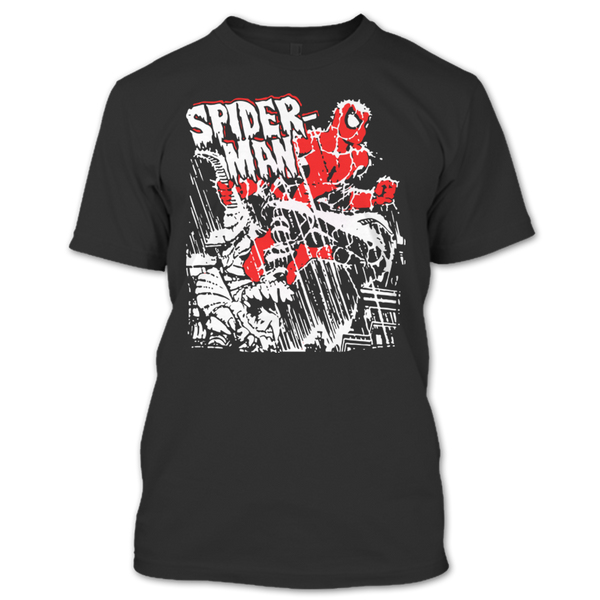 A black t-shirt with the shopify logo