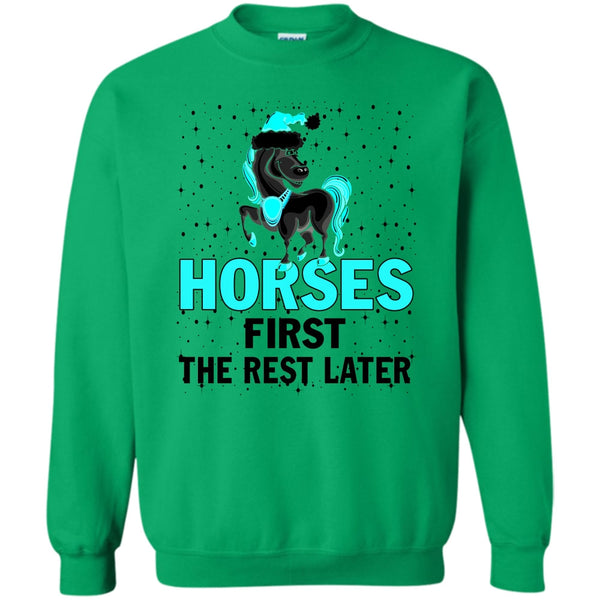 Equestrian Merry Christmas T Shirt, Horses First The Rest Later Sweatshirt