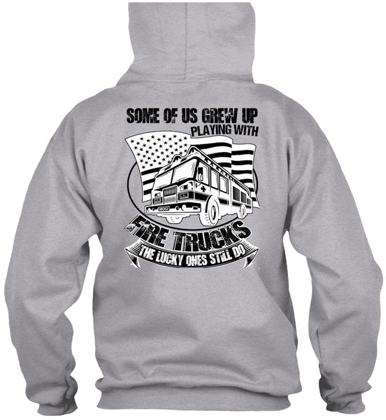 Playing With Fire Trucks T Shirt, Being A Firefighter T Shirt