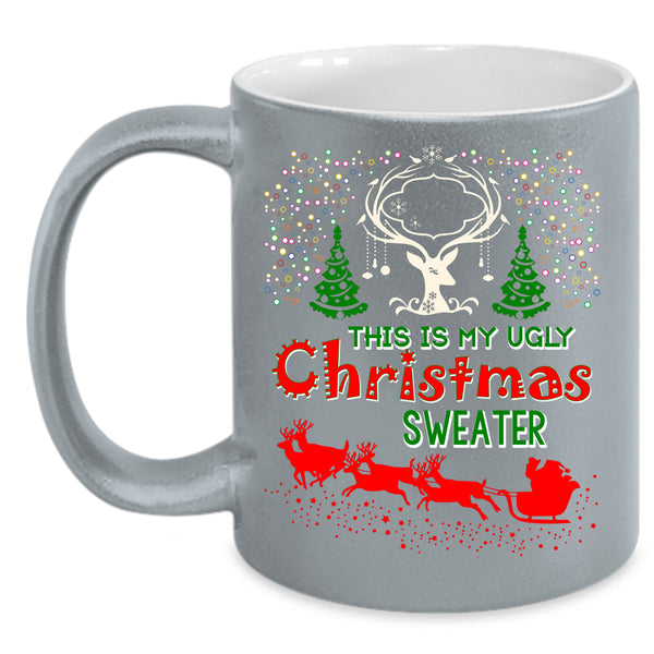 This Is My Ugly Christmas Sweater Coffee Mug, Cute Christmas Coffee Cup