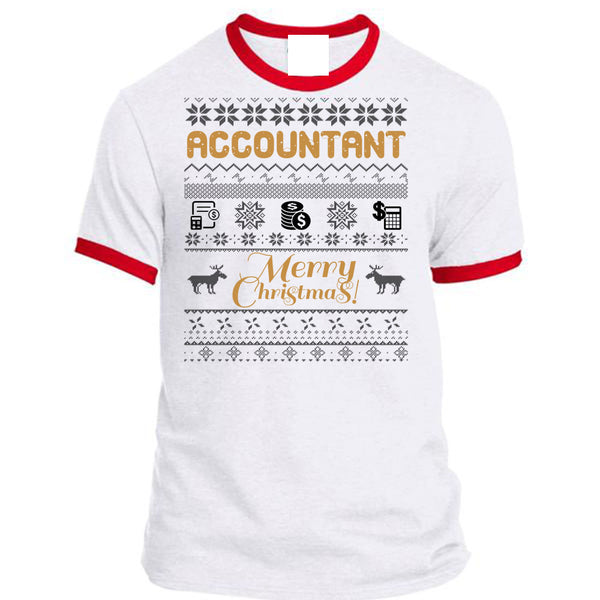 Accountant Merry Christmas T Shirt, I Love Accountant T Shirt, Awesome T-Shirts
