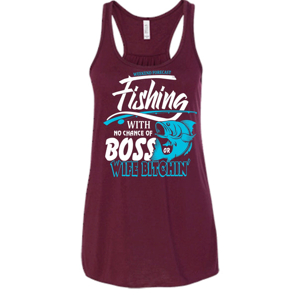 Weekend Forecast Fishing T Shirt, No Chance Of Boss T Shirt, Cool T Shirt