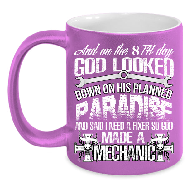 On 8th Day God Made A Mechanic Coffee Mug, Cool Mechanics Coffee Cup