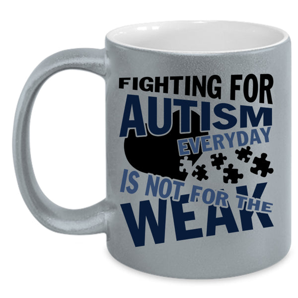 Cute Autism Child Coffee Mug, Fighting For Autism Everyday Accent Mug