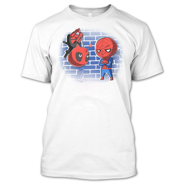 A black t-shirt with the shopify logo