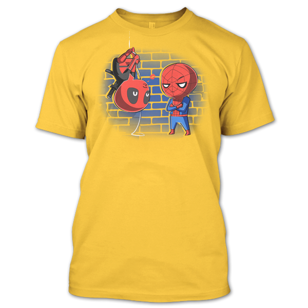 A black t-shirt with the shopify logo