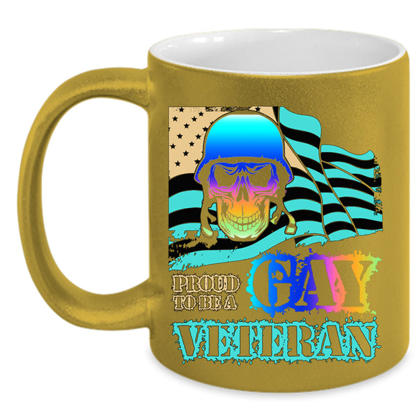 Awesome Veteran Coffee Mug, Proud To Be A Gay Veteran Accent Mug