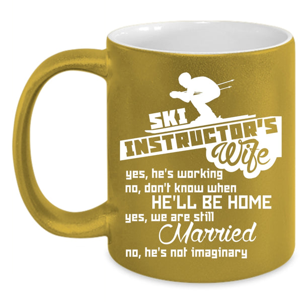 Ski Instructor's Wife Coffee Mug, Cute Instructor's Wife Coffee Cup