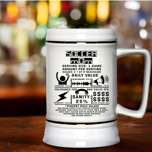 I Love Soccer Mom Beer Stein 22oz, Soccer Mom Beer Mug