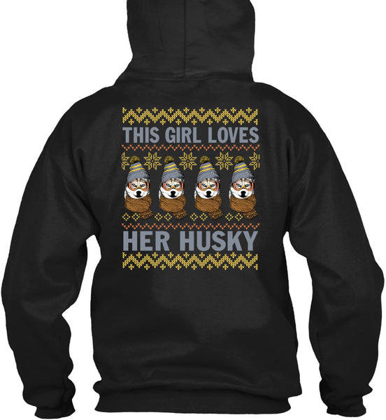 This Girl Loves Her Husky T Shirt, This Girl Loves Christmas T Shirt