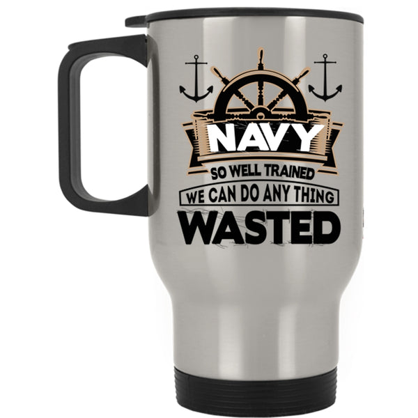 Awesome Sailor Travel Mug, Navy So Well Trained Mug
