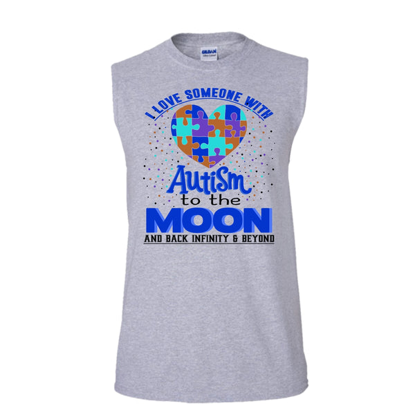 I Love Someone Autism T Shirt, Coolest Autism T Shirt, Awesome t-shirts (Men's Cotton Sleeveless)