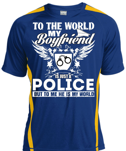 My Boyfriend Is Just A Police T Shirt, Being A Police T Shirt, Cool Shirt