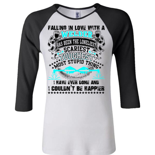 Falling In Love With A Welder T Shirt, I Love Welding T Shirt, Awesome T-Shirts