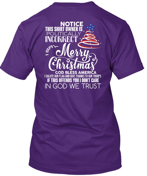 Merry Christmas T Shirt, God Bless America T Shirt