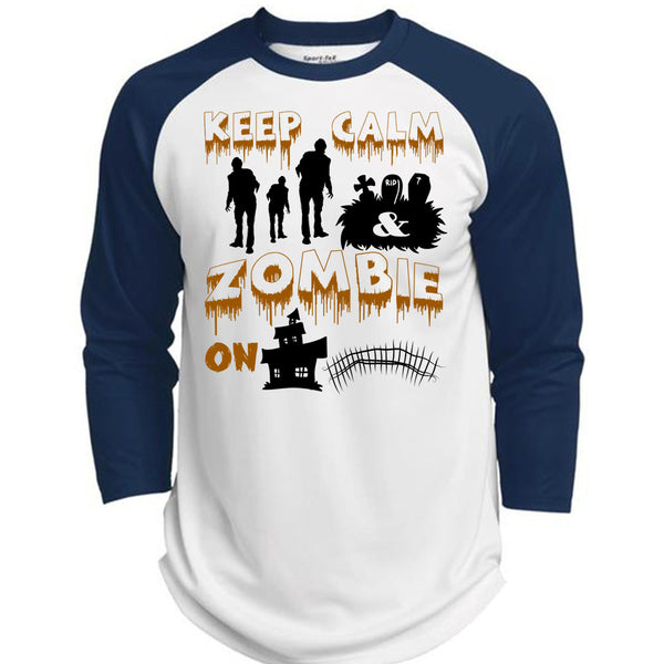 Keep Calm Zombie On T Shirt, Wait For Halloween T Shirt, Awesome T-Shirts  (Polyester Game Baseball Jersey)