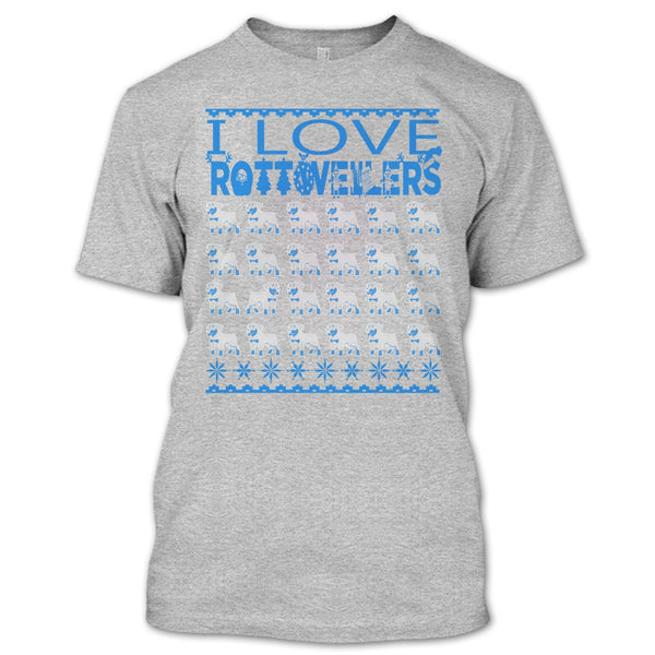 I Love Rottwellers T Shirt, Rottwellers Merry Christmas T Shirt