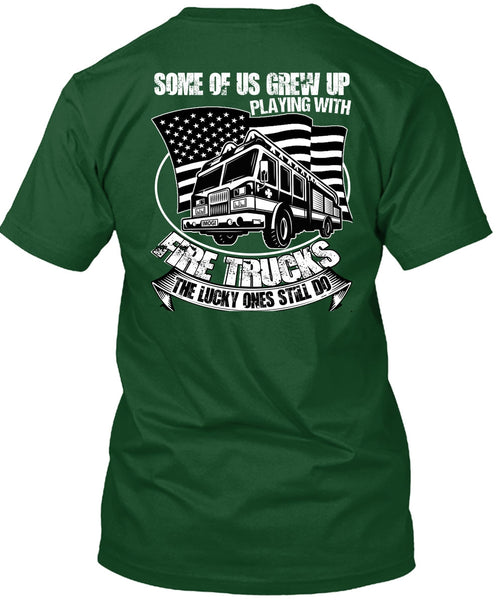 Playing With Fire Trucks T Shirt, I Love Firefighter T Shirt