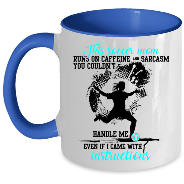 Funny Gift For Mom Coffee Mug, Cute Soccer Mom Accent Mug