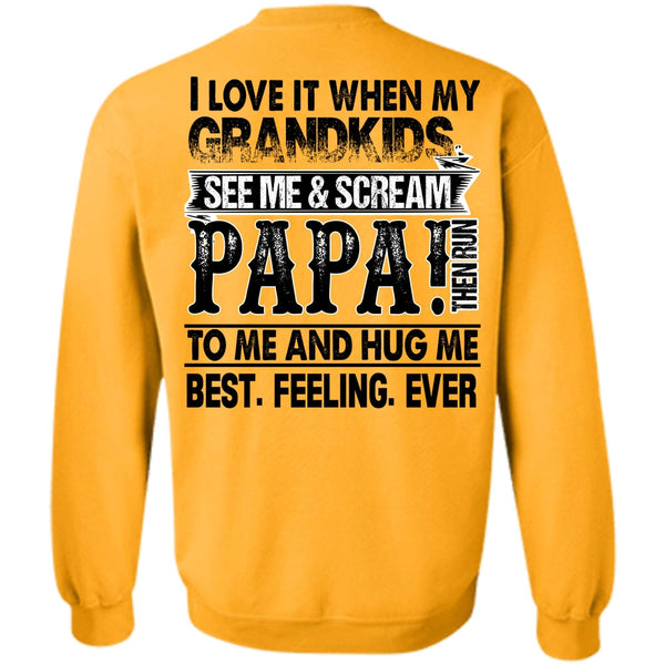 I Love Papa T Shirt, Grandkids See Me And Scream Papa Sweatshirt