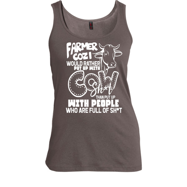 Farmer Cozi T Shirt, Rather Put Up With Cow T Shirt, Cool T Shirt