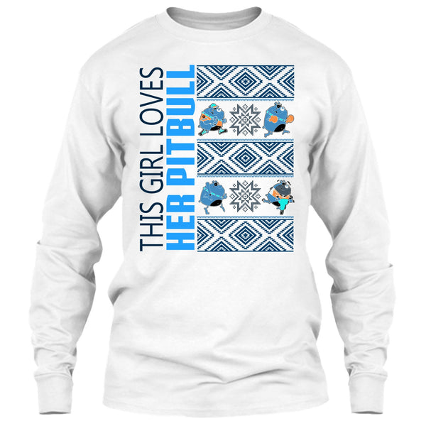 This Girl Loves Her Pitbull T Shirt, Pitbull Merry Christmas T Shirt