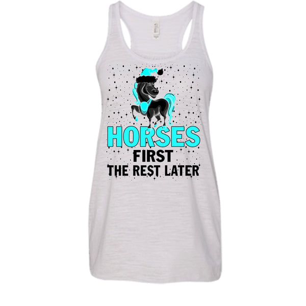 Horses First The Rest Later T Shirt, Equestrian Merry Christmas Tank Top