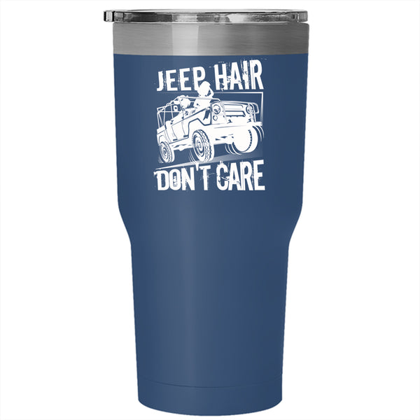 Jeep Hair Don't Care Tumbler 30 oz Stainless Steel, Cool Gift For Jeep Driver Travel Mug