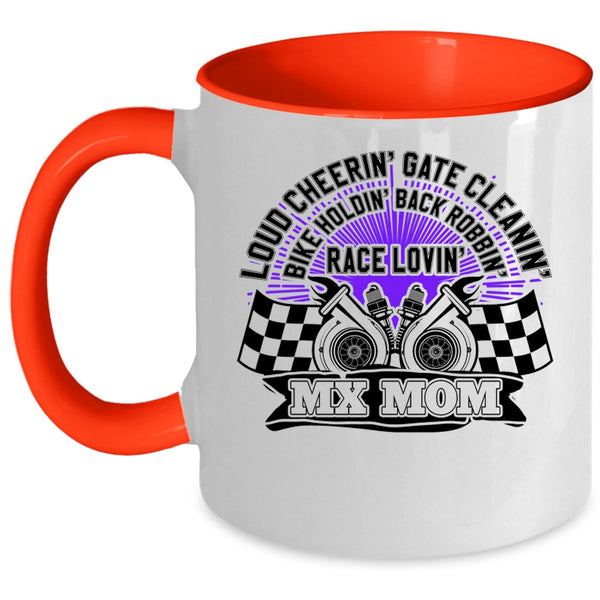 MX Mom Coffee Mug, Bike Holding Race Loving Accent Mug
