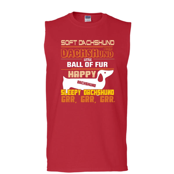 Soft Dachshund With Dachshund Little Ball Of Fur Shirt, Cool Dog Shirt (Men's Cotton Sleeveless)