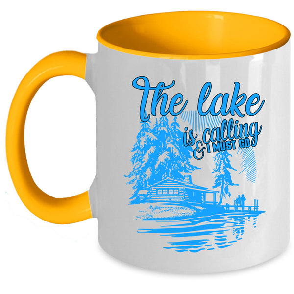I Must Go Coffee Mug, The Lake Is Calling Accent Mug