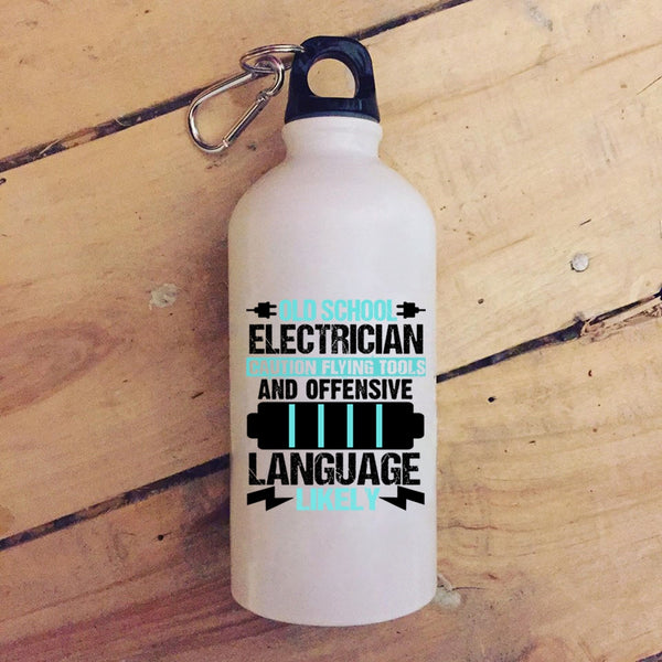 Old School Electrician 20 oz Stainless Steel Bottle,Cool Gift For Old Electricians Outdoor Sports Water Bottle