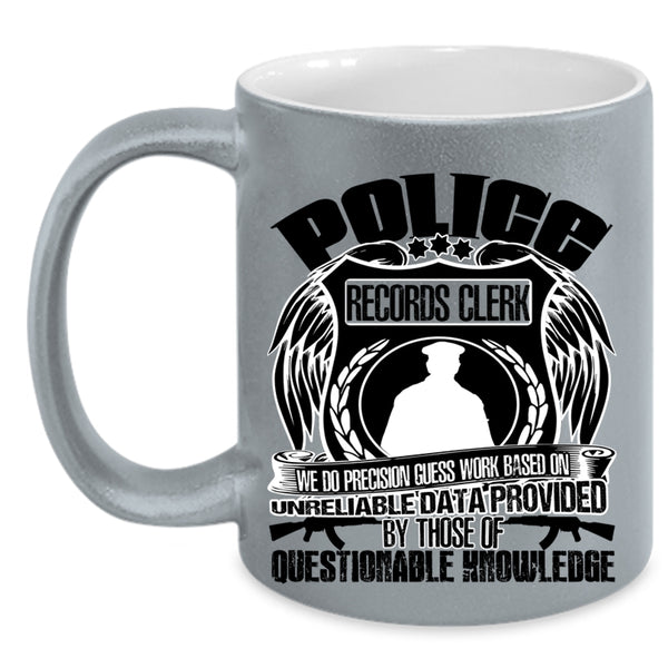 Funny Gift For Police Coffee Mug, Police Resords Clerk Accent Mug