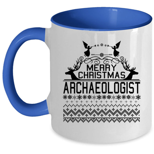 Archaeologist Coffee Mug, Merry Christmas Accent Mug