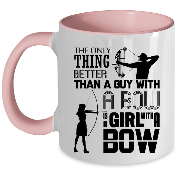 A Girl With A Bow Coffee Mug, Guy With A Bow Accent Mug