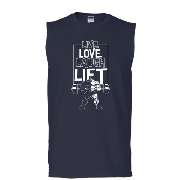 Live Love Laugh Lift T Shirt, Coolest Lift Tank Top (Men's Cotton Sleeveless)