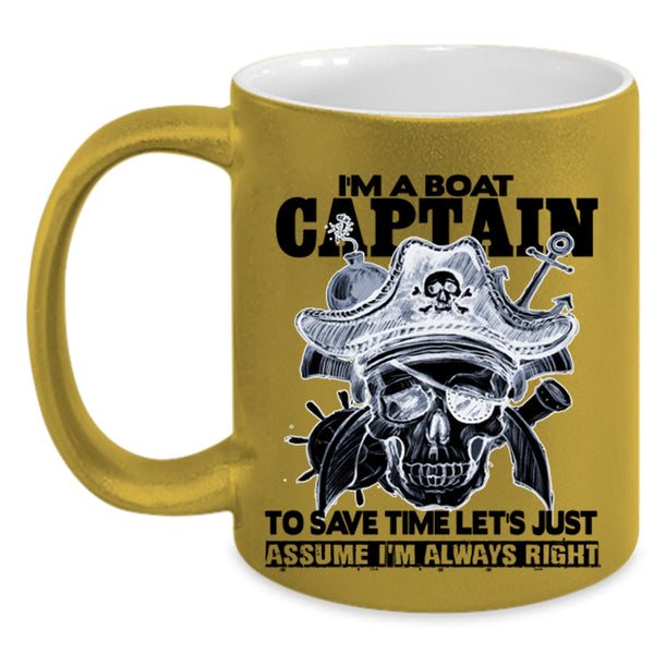 Cool Gift For Sailors Coffee Mug, I'm A Boat Captain Accent Mug