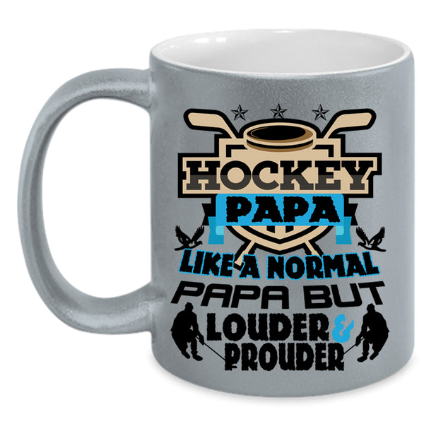 Normal Papa Coffee Mug, Hockey Papa Accent Mug