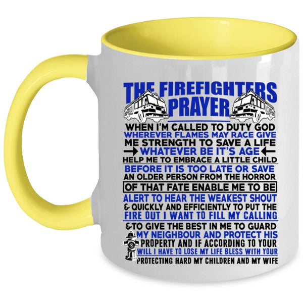 Cute Fireman Coffee Mug, The Firefighters Prayer Accent Mug
