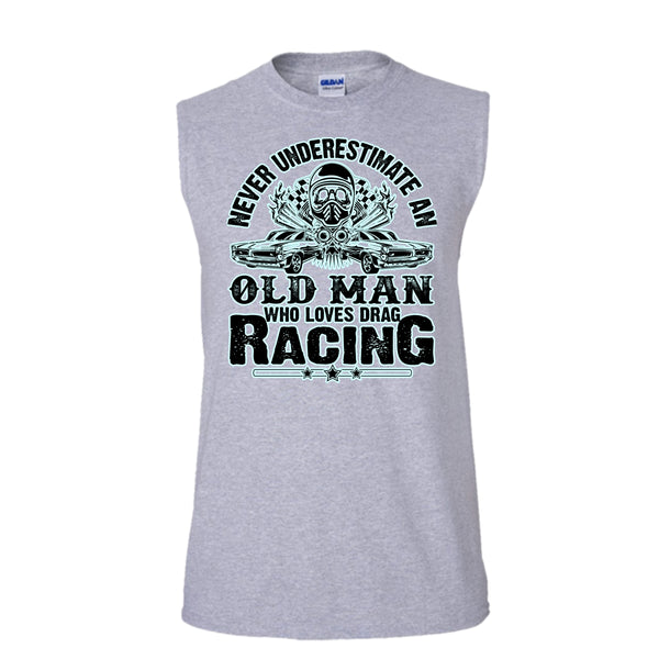 Never Underestimate T Shirt, Coolest Biker Tank Top (Men's Cotton Sleeveless)