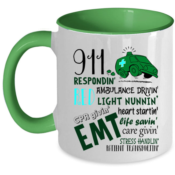 Ambulance Driving Coffee Mug, 911 Responding Accent Mug