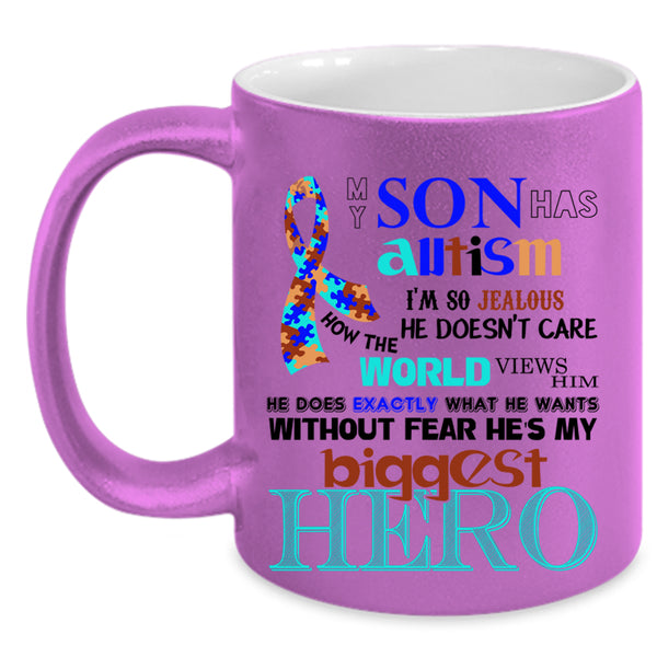 Cute Gift For Autism Mom Coffee Mug, My Son Has Autism Accent Mug