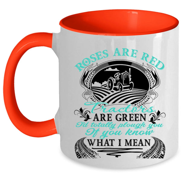 Tractors Are Green Coffee Mug, Roses Are Red Accent Mug