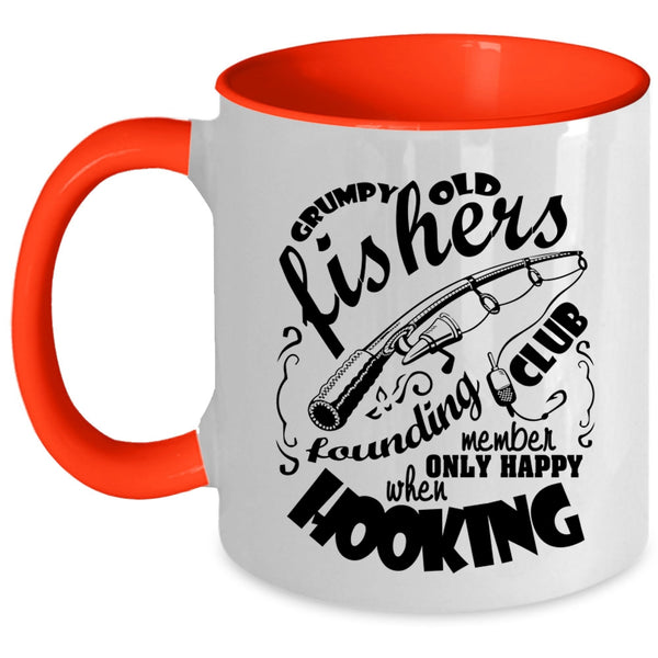 Funny Fishing Coffee Mug, Grumpy Old Fishers Founding Club Accent Mug