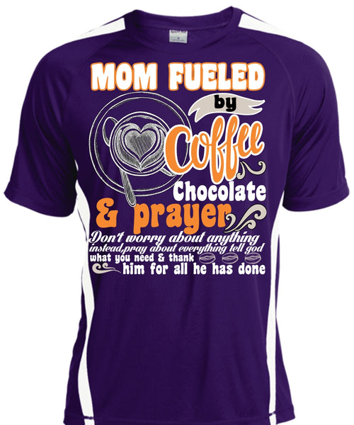 Mom Fueled By Coffee Chocolate T Shirt, Being A Mom T Shirt, Cool Shirt